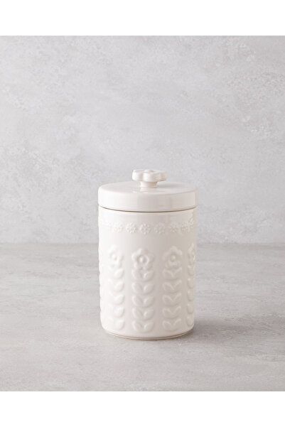English Home Soft Bloom Stoneware Kavanoz 18 cm Krem