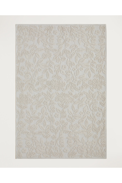 English Home Floweret Pamuklu Bukle Kilim 120x180 cm Krem