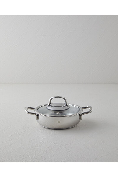 English Home غطاء زجاجي من الصلب اللامع مقاس 18×5 سم فضي