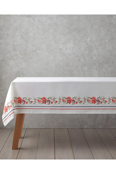 English Home Opalin Masa Örtüsü 150x200 cm Beyaz - Kırmızı
