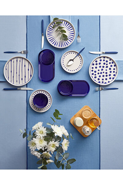 English Home Cosmos Seramik Kahvaltı Takımı 14 parça 6 kişilik Lacivert
