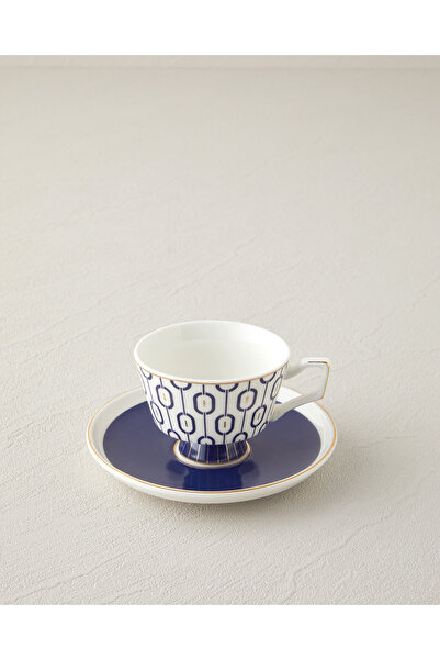 English Home Octavia New Bone China 4 Parça 2 Kişilik Kahve Fincan Takımı 90 ml Lacivert