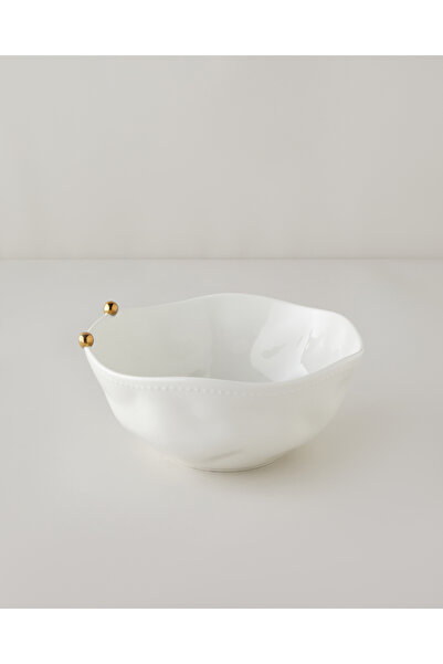 English Home Golden Gleam Porselen Kase 25 cm Beyaz-Gold