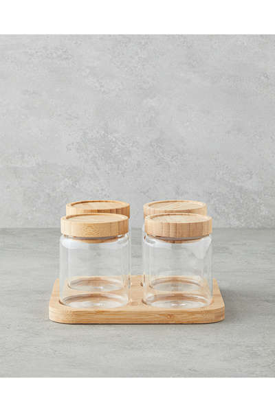 English Home Monetta Cam 5 Parça Baharatlık 300 ml Natural