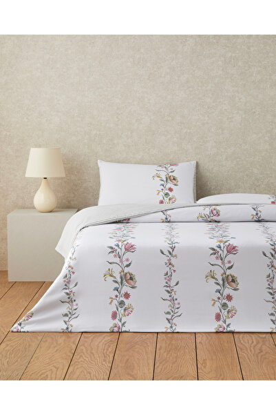 English Home Fioreline Dijital Baskılı Kolay Ütülenir Tek Kişilik Çarşaflı Ne...