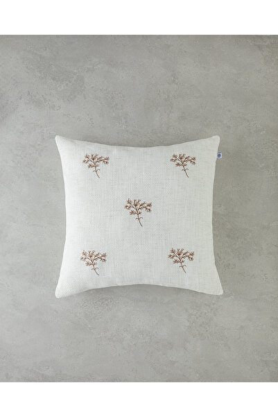 English Home Serenita Nakışlı Dekoratif Kırlent 45x45 cm Ekru