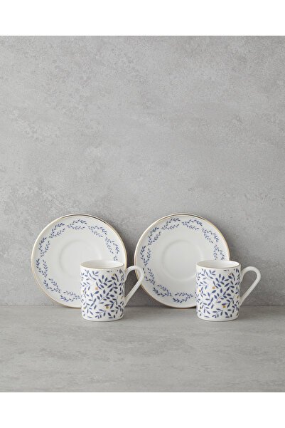 English Home Elyra Bone Porselen 4 Parça 2 Kişilik Kahve Fincan Takımı 90 ml ...