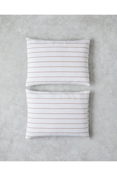 English Home Serene Stripes Pamuklu 2'li Yastık Kılıfı 50x70 cm Pembe