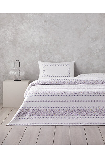 English Home Minibloss Pamuklu Tek Kişilik Nevresim Seti 160x220 cm Lila