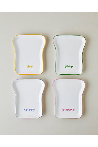 English Home Set de tort din ceramică Joyfull, 4 piese, 19 cm, colorat