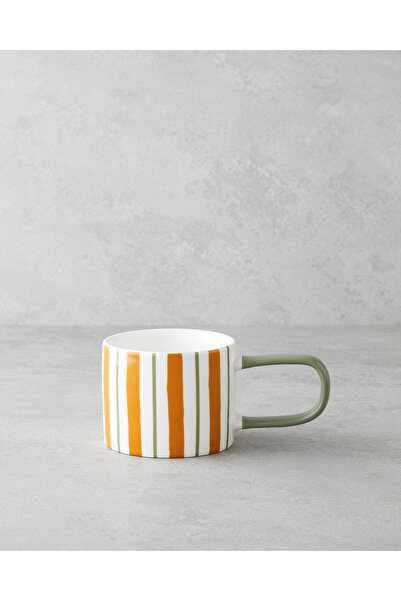 English Home Dreamline New Bone China Kupa 290 ml Koyu Yeşil-Turuncu