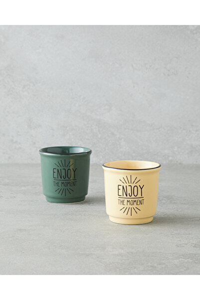 English Home Set de 2 căni de espresso Enjoy the Moment Bone Porcelain 90 ml ...