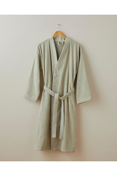 English Home Chic Diamond Pamuk Bornoz L-XL Açık Yeşil