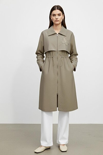 Puane Women's Zippered Waist Drawstring Long Dress-15257 - Mink