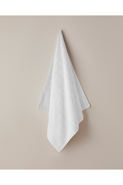 English Home Prosop de baie din bumbac chequer 80x150 cm alb