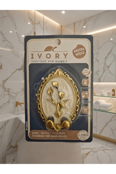 Genel Markalar Ivory Dekoratif Yapışkanlı Askı gold