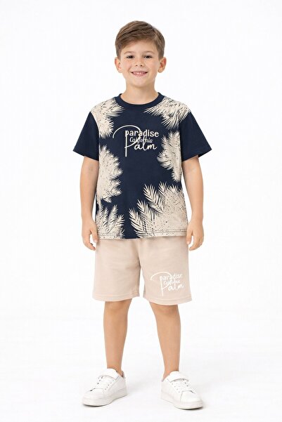 Cansın Mini Set de 2 piese pentru băiat, albastru bleumarin Paradise Written,...