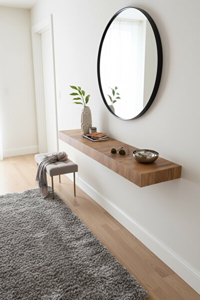 Çakır ahşap mobilya Kütük görünüm çam uçan raf dresuar petek üstü antre dresu...