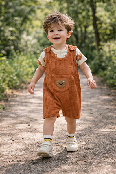 GMG Baby طقم بذلة مكون من 3 قطع (بذلة + ملابس داخلية + جوارب) مع جيب تيدي بير...