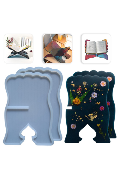 Getshop Epoksi Rahle Silikon Kalıbı Kitap Standı Çift
