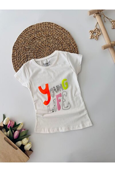 Minigimin Cicileri Tricou pentru copii unisex cu imprimeu Young Life - Alb