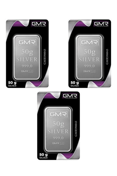 Lora Kuyumculuk 3 Adet 50 Gram Külçe Gümüş