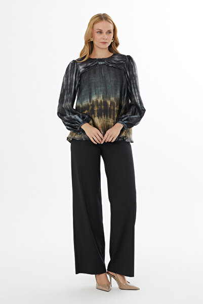 GİZİA Yakası Fiyonk Detaylı Balon Kollu Kadın Bluz