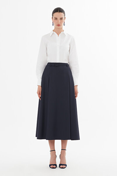 GİZİA Kemerli Pileli Uzun Etek