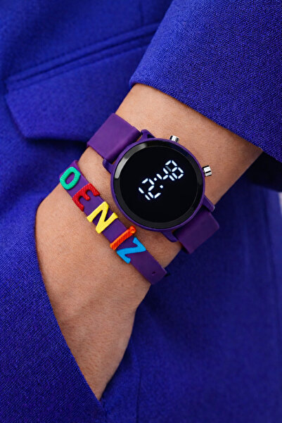 sonsuzsaat Isme Özel Bileklikli Hediyelik Mor Renk Şirin Tasarım Hediyelik Kı...