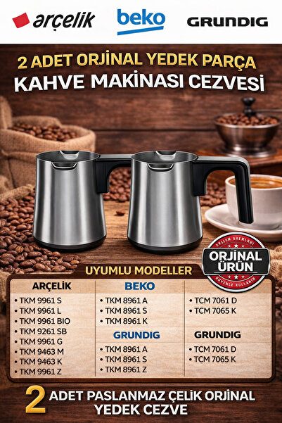 Arçelik وعاء قهوة احتياطي لآلة القهوة Tkm 9961 L - قطعتان من قطع الغيار الأصلية