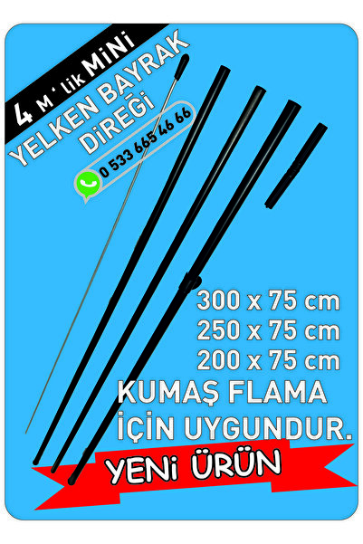 Hiper Polimer 4 Mt Mini Yelken Bayrak Direği