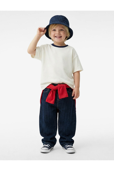 Koton Pantaloni din denim cu dungi din bumbac și detalii de buzunar