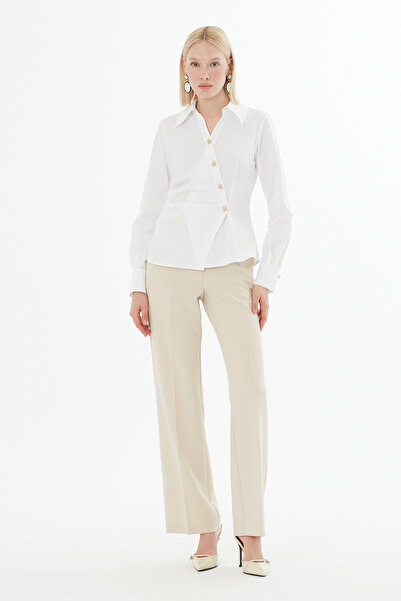 GİZİA Belden Büzgülü Kruvaze Kapama Gömlek