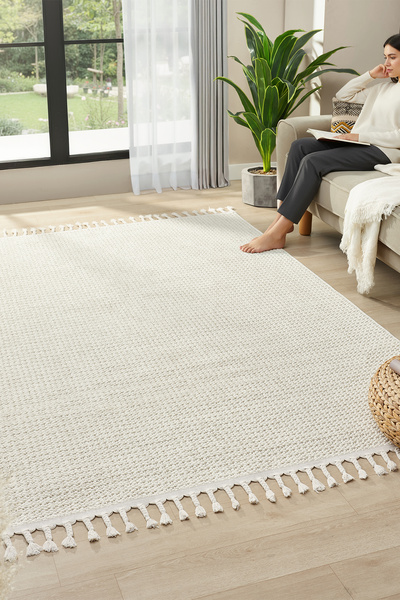 CASERA HOME Adrian Bukle Dokuma Makine Halısı Salon Halısı Mutfak Halısı Antr...