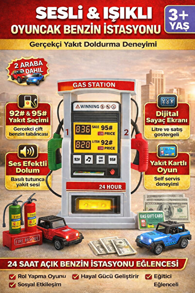 YILDIRIM OYUNCAK Gerçekçi Simülasyonlu Sesli Işıklı Aksesuarlı ve Metal Araba...