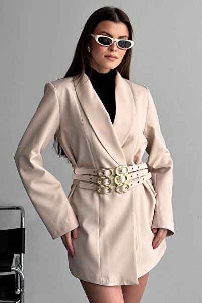 spirituel Γυναικείο μπλέιζερ παλτό Κομψό μπουφάν με διπλό γιακά, με λεπτομέρε...