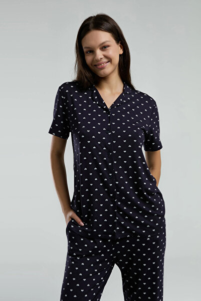 Arnetta Women's Navy Blue Shirt Pajamas