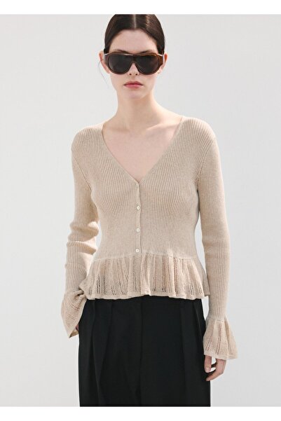 MANGO Woman Volanlı triko hırka