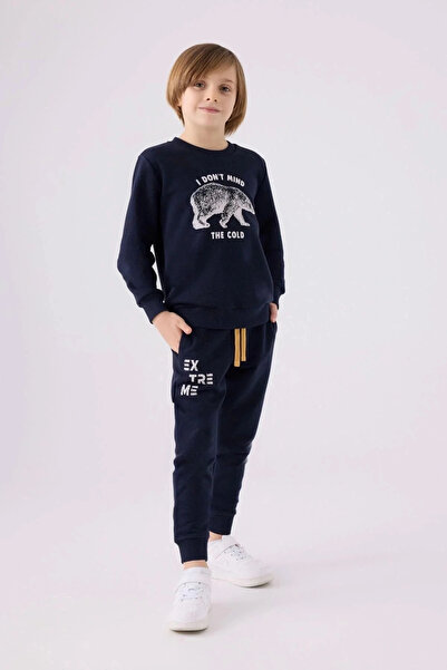 Rolypoly Boy's Navy Blue Tracksuit Set