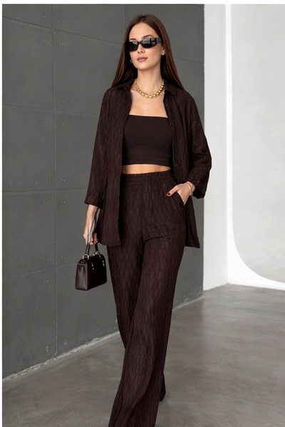 LAMİFUSTORE Patterned Shirt and Pants Set (Comfort Fit)