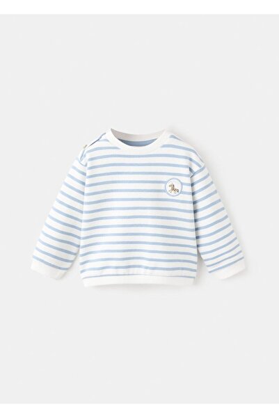 MANGO Baby Çizgili koton sweatshirt