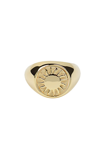 Kuyumcudukkani Küçük Parmak Yüzük (Signed Ring) Güneş İfadeli -10384-G