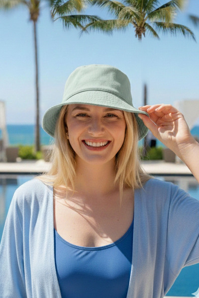 Ritagarcia Pălărie de damă Fisherman Aqua Green Bucket Bucket