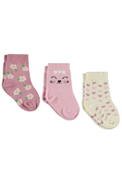 Civil Baby Kız Bebek 3'lü Çorap Set 6-18 Ay