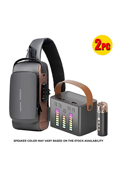 Zen Store 2 PC COMBO- Grey Waterproof Anti-Theft USB Sling Daypack with Party...