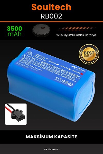 robo mi Soultech RB002 3500mAh Robot Süpürge Bataryası - Yüksek Yoğunluklu Li...