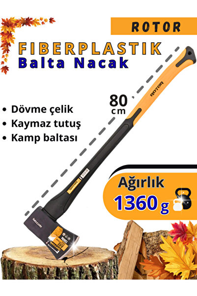 Rotor Ax 601 Fiber Plastik Saplı Balta 1360 gr (SAP UZUNLUĞU 80 CM)