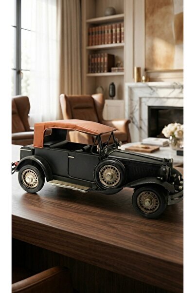 Pat Aksesuar Ev & Ofis Siyah Klasik Araba Dekoratif Obje | Metal Gövde Kahver...