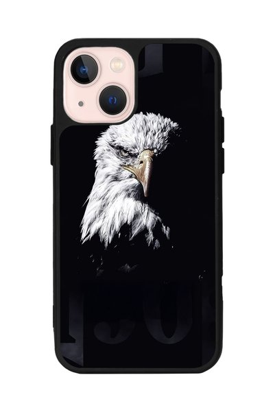 Aksel Kılıf Apple iPhone 13 Compatible Printed, Matte Black, Soft Silicone, Protector, Shock Absorbing Cover, Case