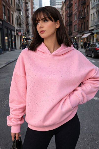 LOVES AGAZA Unisex Gül Çekiç Taş Baskılı Sweatshirt